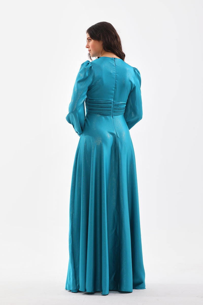 petrol blue satin dress Blue Satin Dresses
