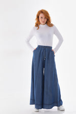 NW Tencel Denim Pants Dark Blue