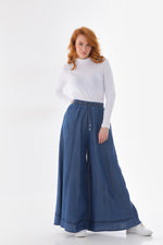 NW Tencel Denim Pants Dark Blue