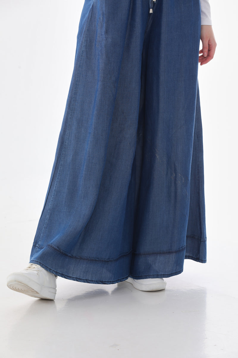 NW Tencel Denim Pants Dark Blue