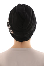 QF 1810 Rhinestone Handmade Turban Black