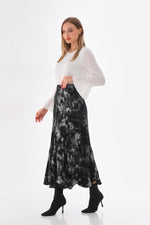 SZ Velvet Shiny Skirt Gray