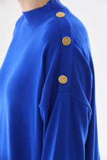 MRW Shoulder Button Dtld Tunic Sax Blue