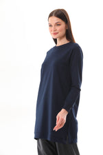 JMN Basic Cotton Tunic Navy Blue