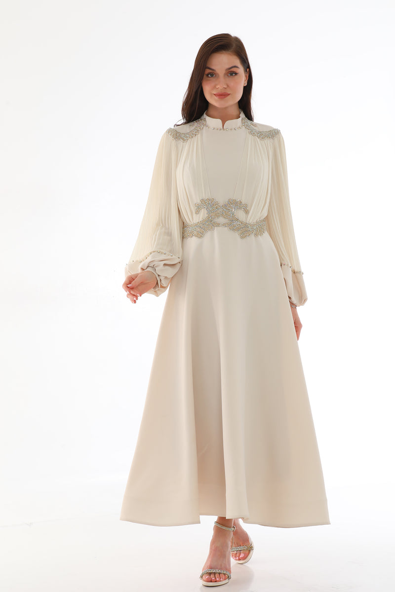 W&C 2805B Rhinestone Dress Beige Moda Natty W&C 2805B Rhinestone Dress Beige Moda Natty