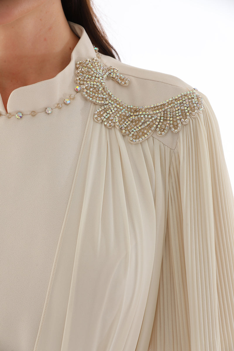 W&C 2805B Rhinestone Dress Beige Moda Natty W&C 2805B Rhinestone Dress Beige Moda Natty