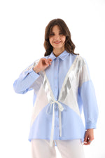 PN Silver Patchwork Shirt Blue