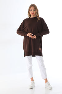 SL Basic Cotton Tunic Dark Brown