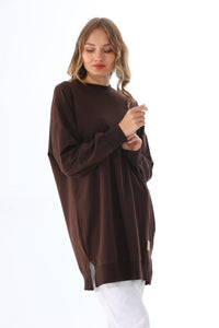 SL Basic Cotton Tunic Dark Brown