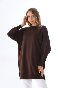 SL Basic Cotton Tunic Dark Brown