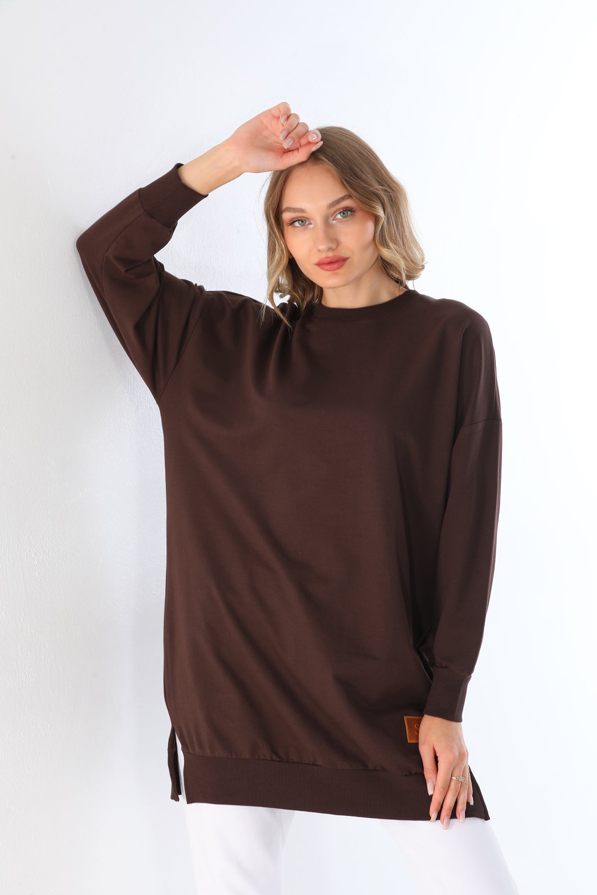 SL Basic Cotton Tunic Dark Brown