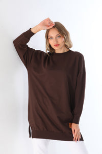 SL Basic Cotton Tunic Dark Brown