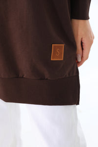 SL Basic Cotton Tunic Dark Brown