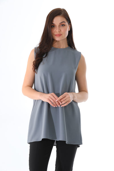 ETC 4053 Sleeveless Tunic Gray – Moda Natty