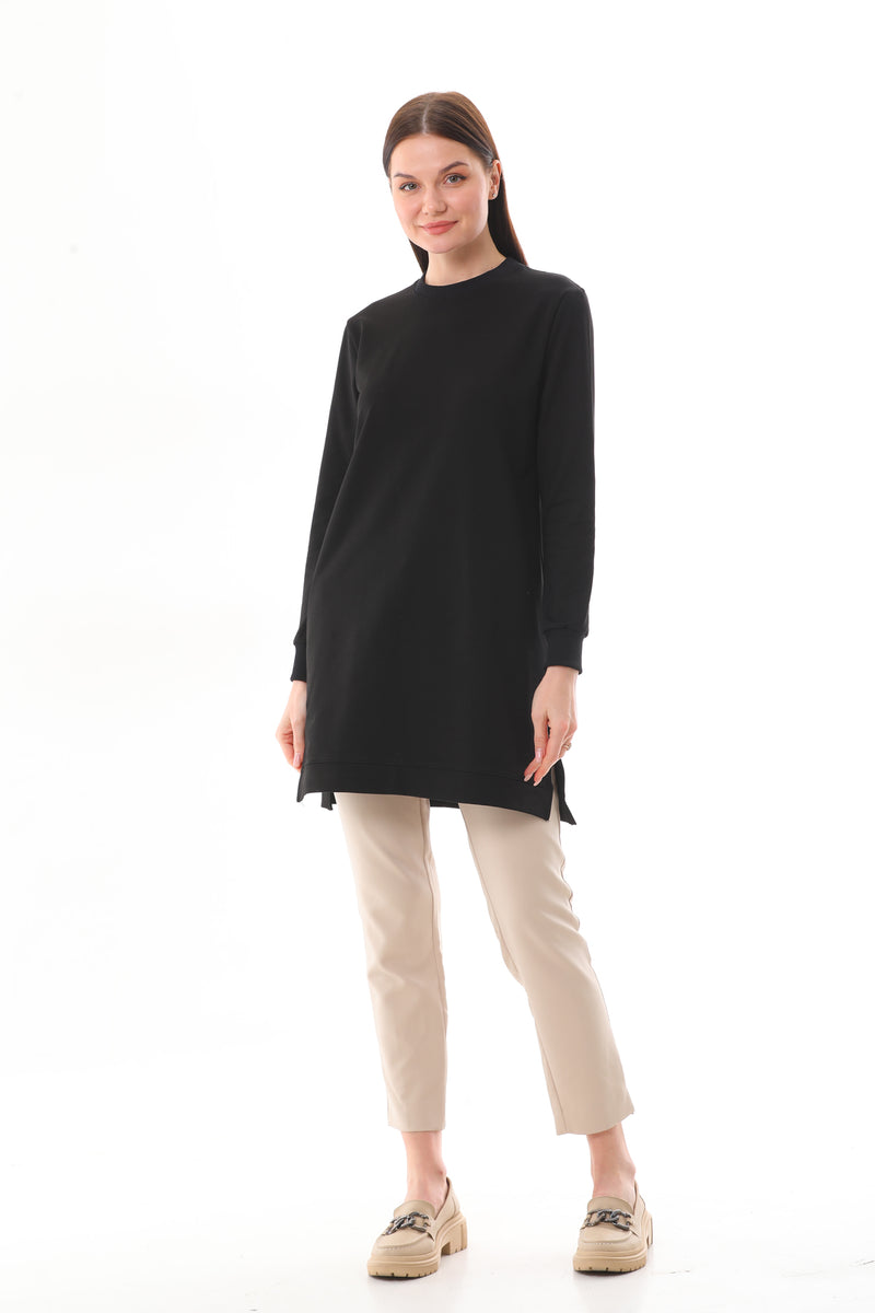 JMN Basic Cotton Tunic Black