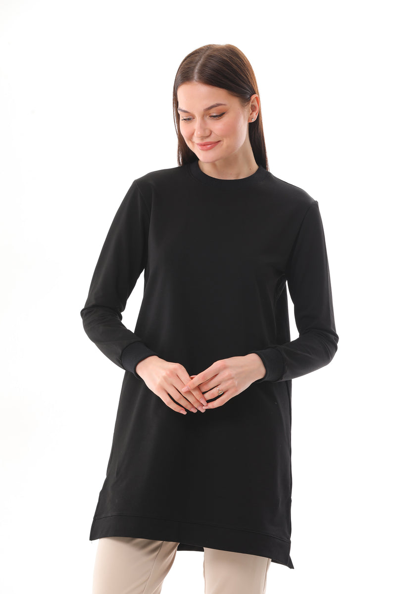 JMN Basic Cotton Tunic Black