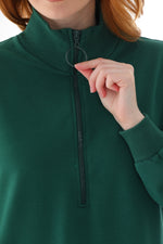 NSH Zip Neck Maxi Tunic Emerald
