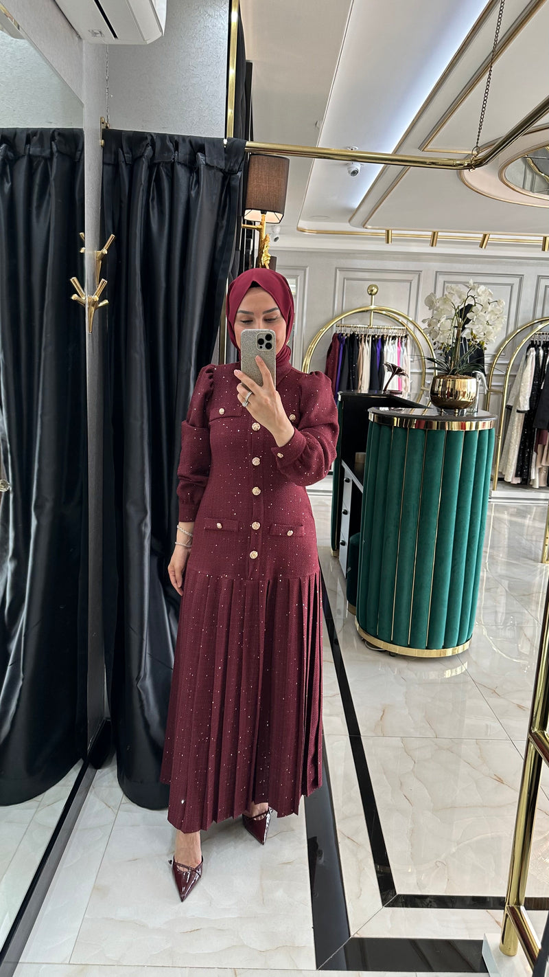 SC Elizya Dress Burgundy