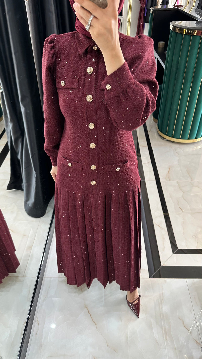 SC Elizya Dress Burgundy