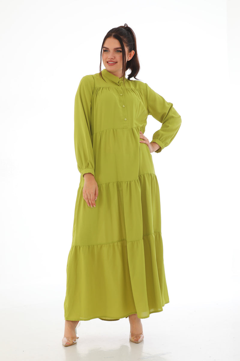 N&C Melda Dress Oil Green