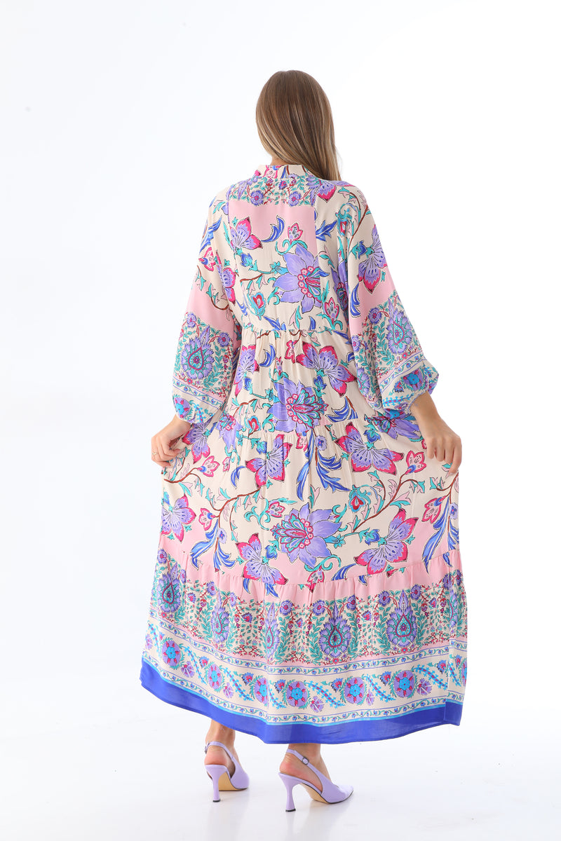 N&C 606A Printed Cotton Dress Lilac