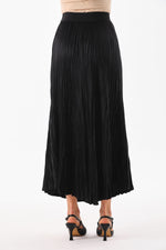 SZ Satin Wrinkle Skirt Black