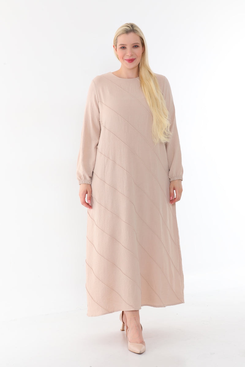 MSB Airobin Rib Dtld Dress Cream