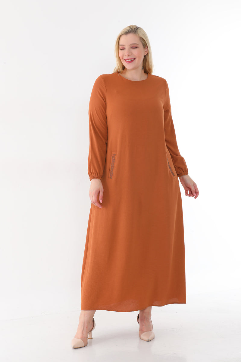 MSB Airobin Stone Dtld Dress Camel