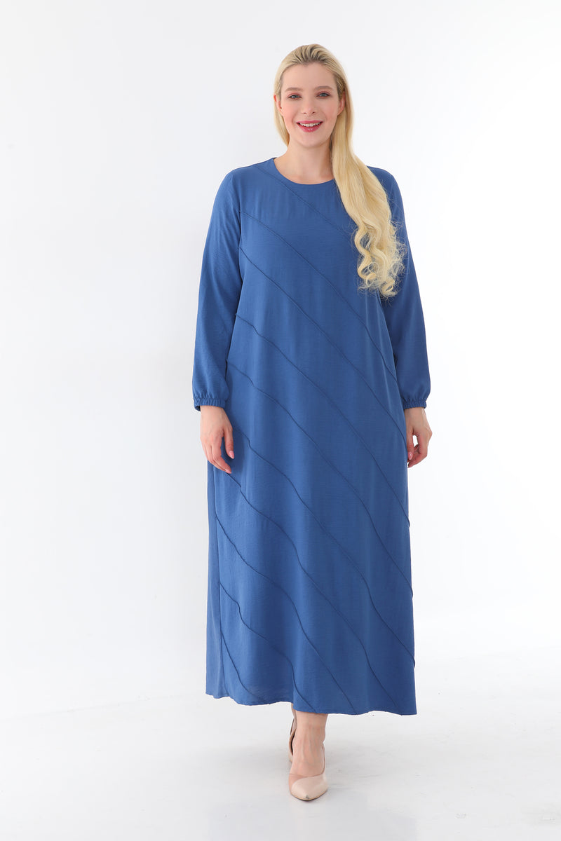 MSB Airobin Rib Dtld Dress Blue
