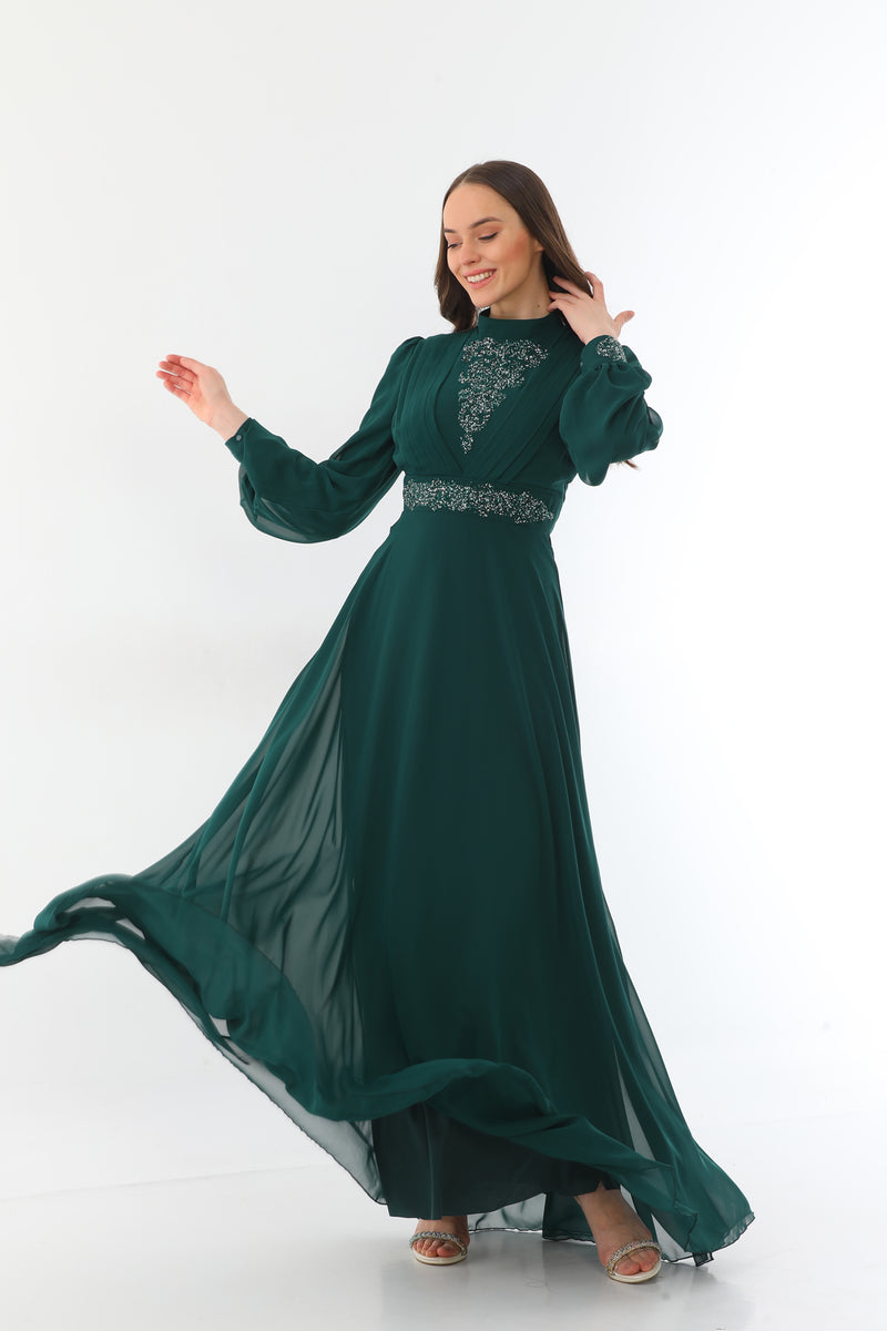 N&C Alia Dress Emerald