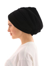 QF 1809A Rhinestone Handmade Turban Black