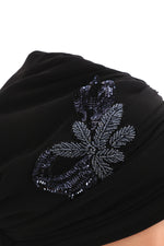 QF 1809A Rhinestone Handmade Turban Black