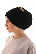 QF Sequin Handmade Turban Black