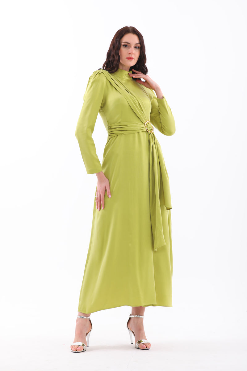 S&D Kendra Silk Dress Pistachio Green UI Moda Natty S&D Kendra Silk Dress Pistachio Green UI Moda Natty