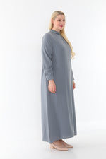VV Arm Rhinestone Dtld Dress Gray