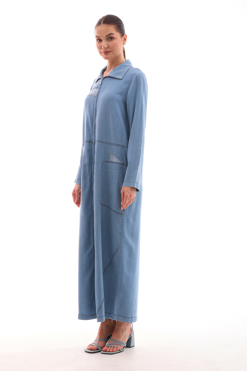 A&W Denim Zipup Cape Light Blue