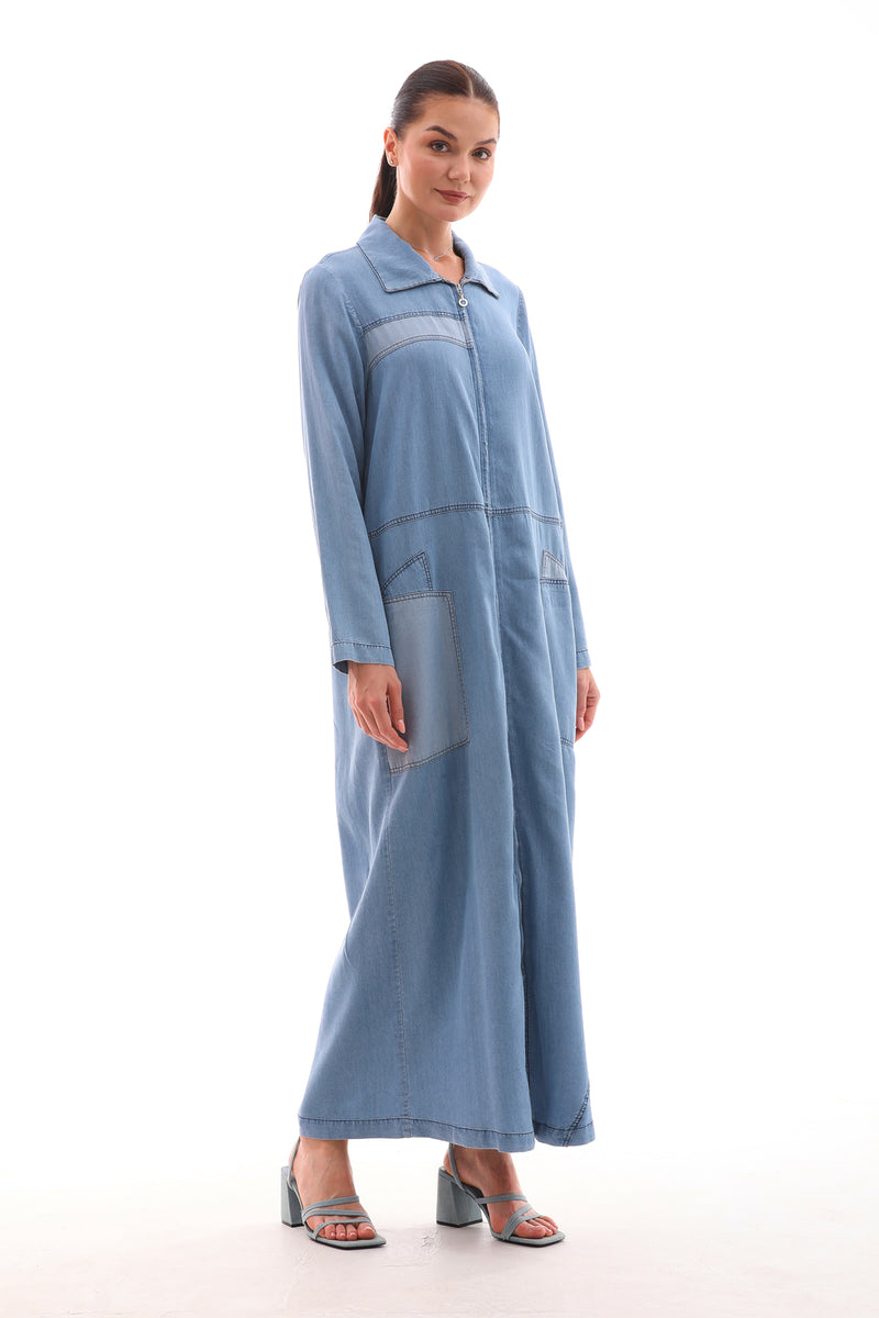 A&W Denim Zipup Cape Light Blue