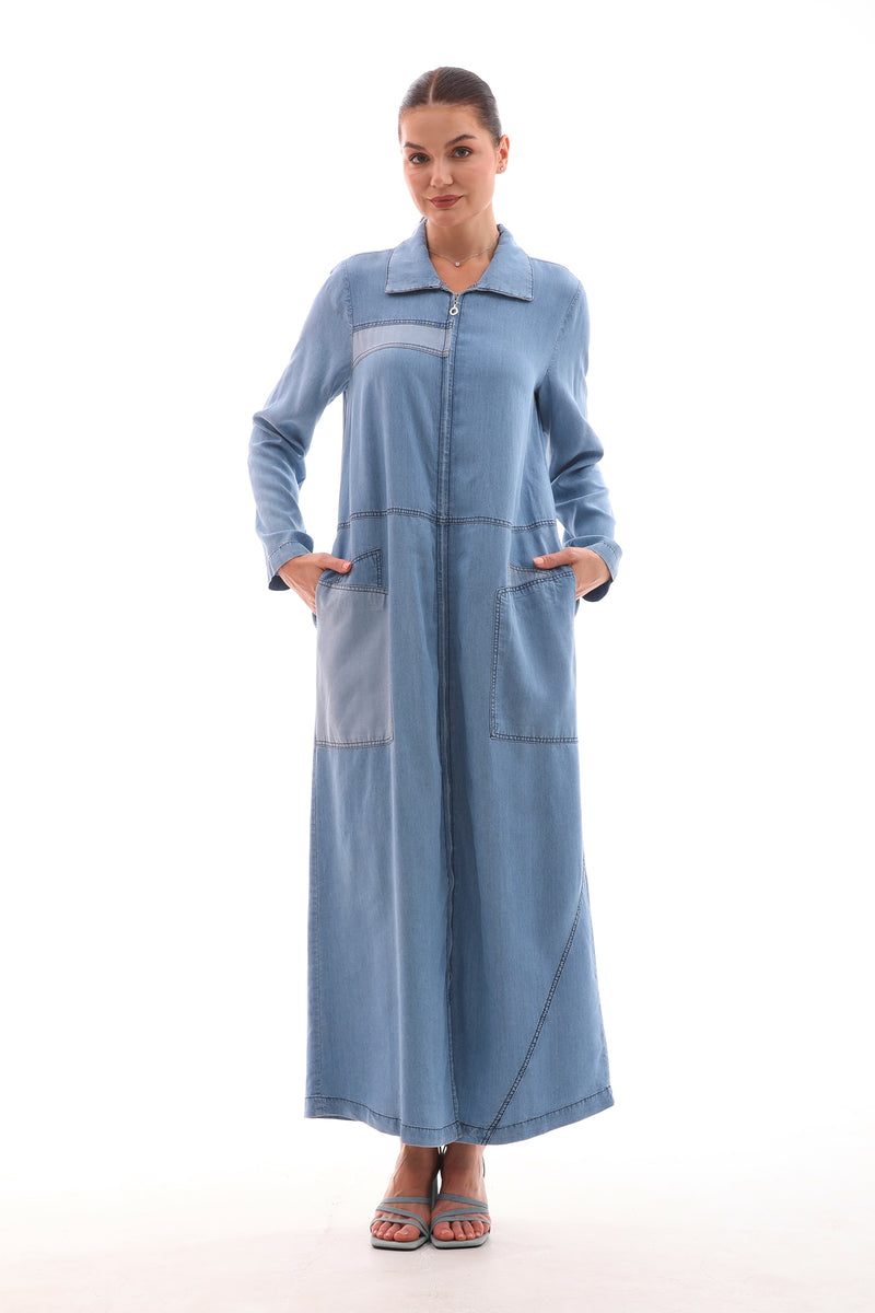 A&W Denim Zipup Cape Light Blue