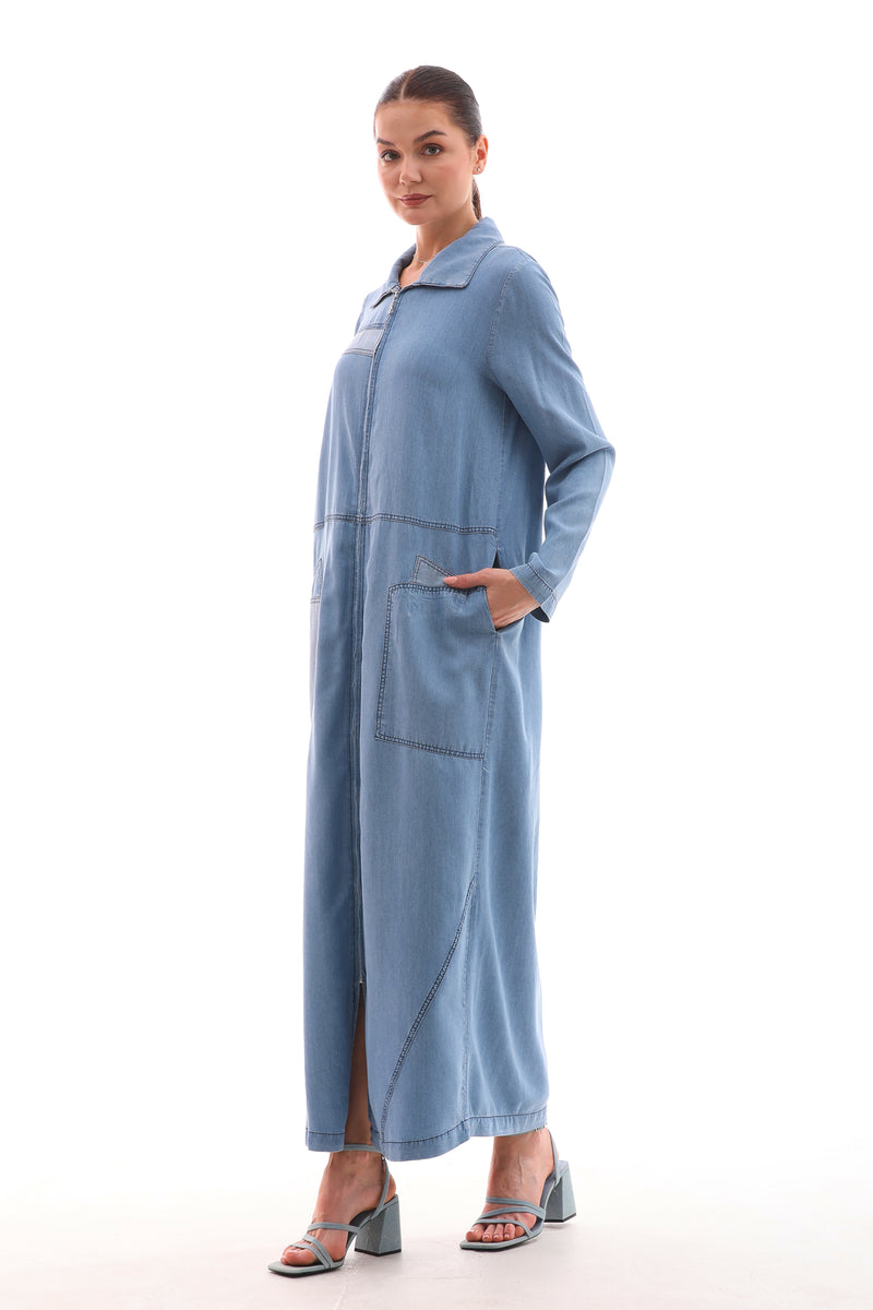 A&W Denim Zipup Cape Light Blue