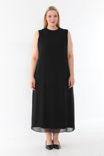 SR Chiffon Sleeveless Dress Black