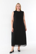 SR Chiffon Sleeveless Dress Black