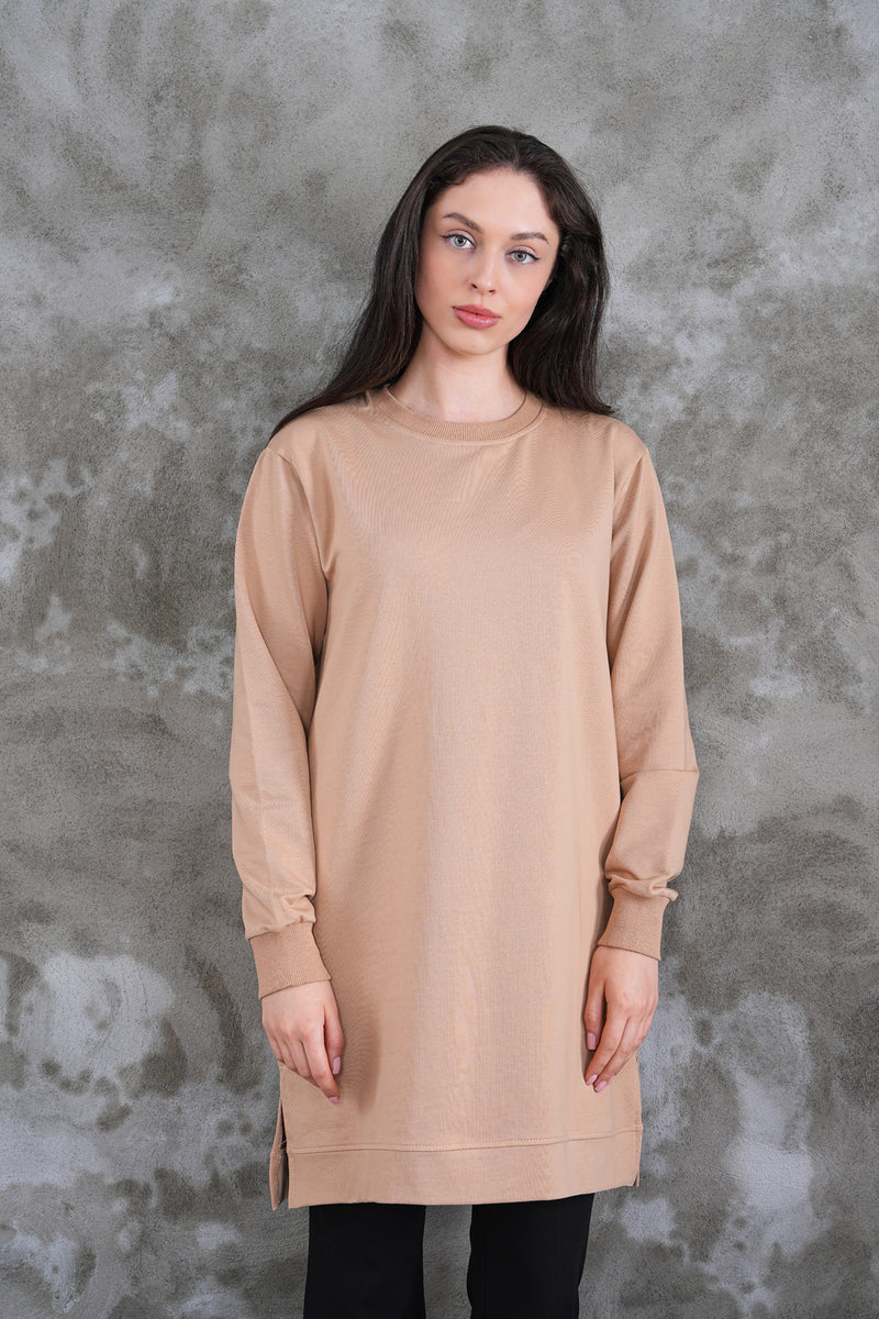 JMN Basic Cotton Tunic Dark Beige