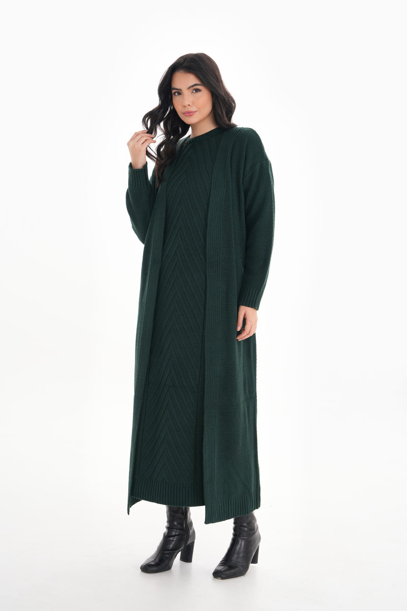 ESR Zirve Knitted Dress Set Emerald