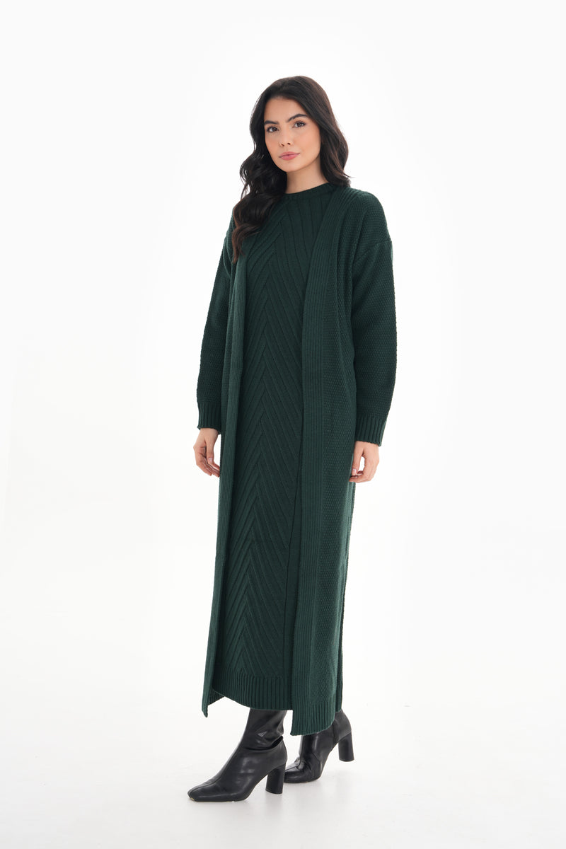 ESR Zirve Knitted Dress Set Emerald