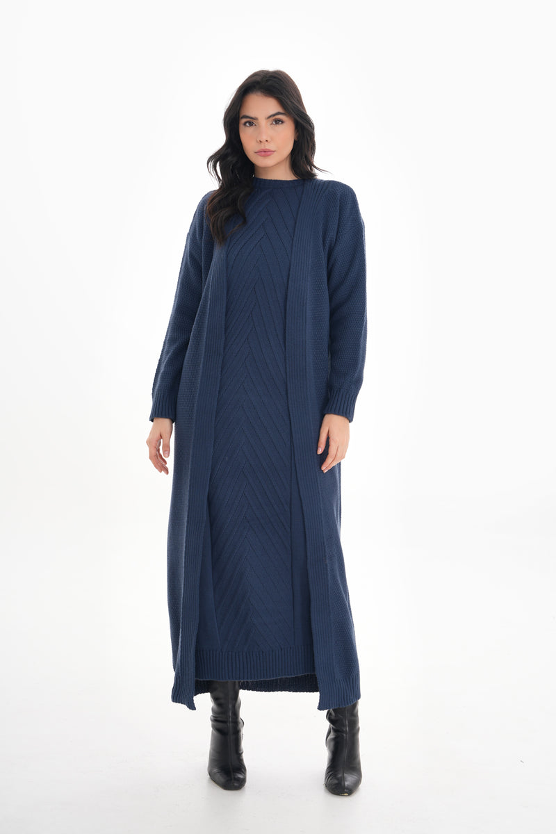 ESR Zirve Knitted Dress Set Indigo