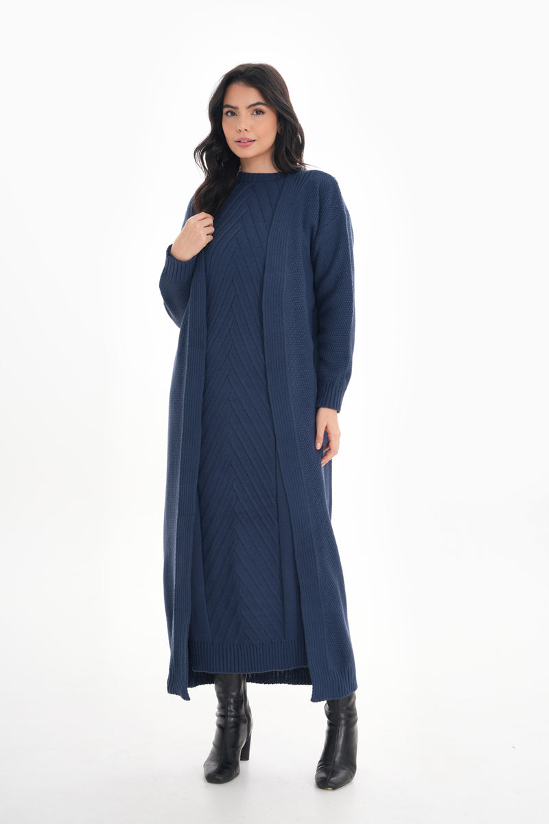 ESR Zirve Knitted Dress Set Indigo