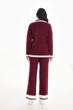 DZL Zara Knitted Set Burgundy