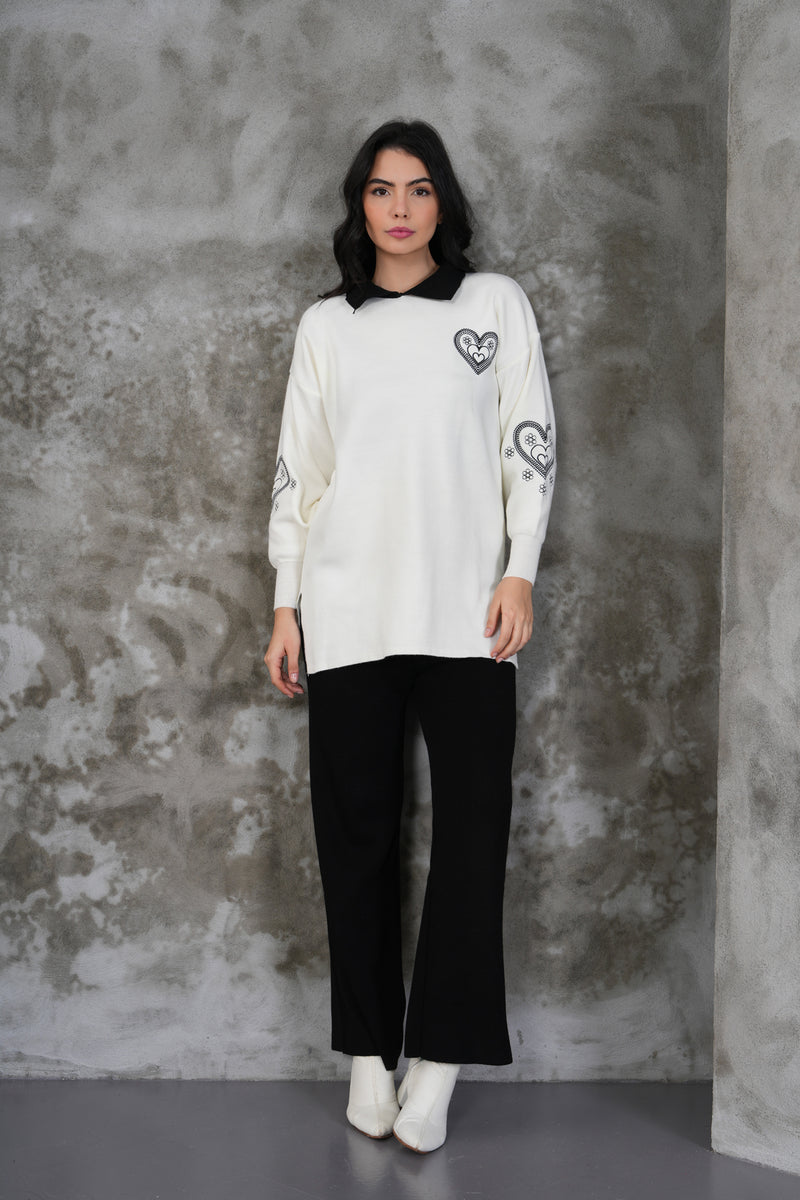 DZL Heart Knitted Set Black