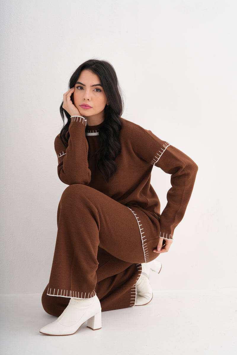 DZL Axel Knitted Set Brown