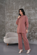 DZL Shoulder Knitted Set Dried Rose